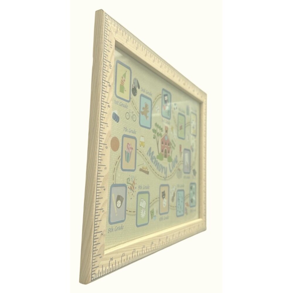 Memory Lane School Year Frame Wooden Exterior Ruler 12 Pictures K-12 NEW - Picture 3 of 4